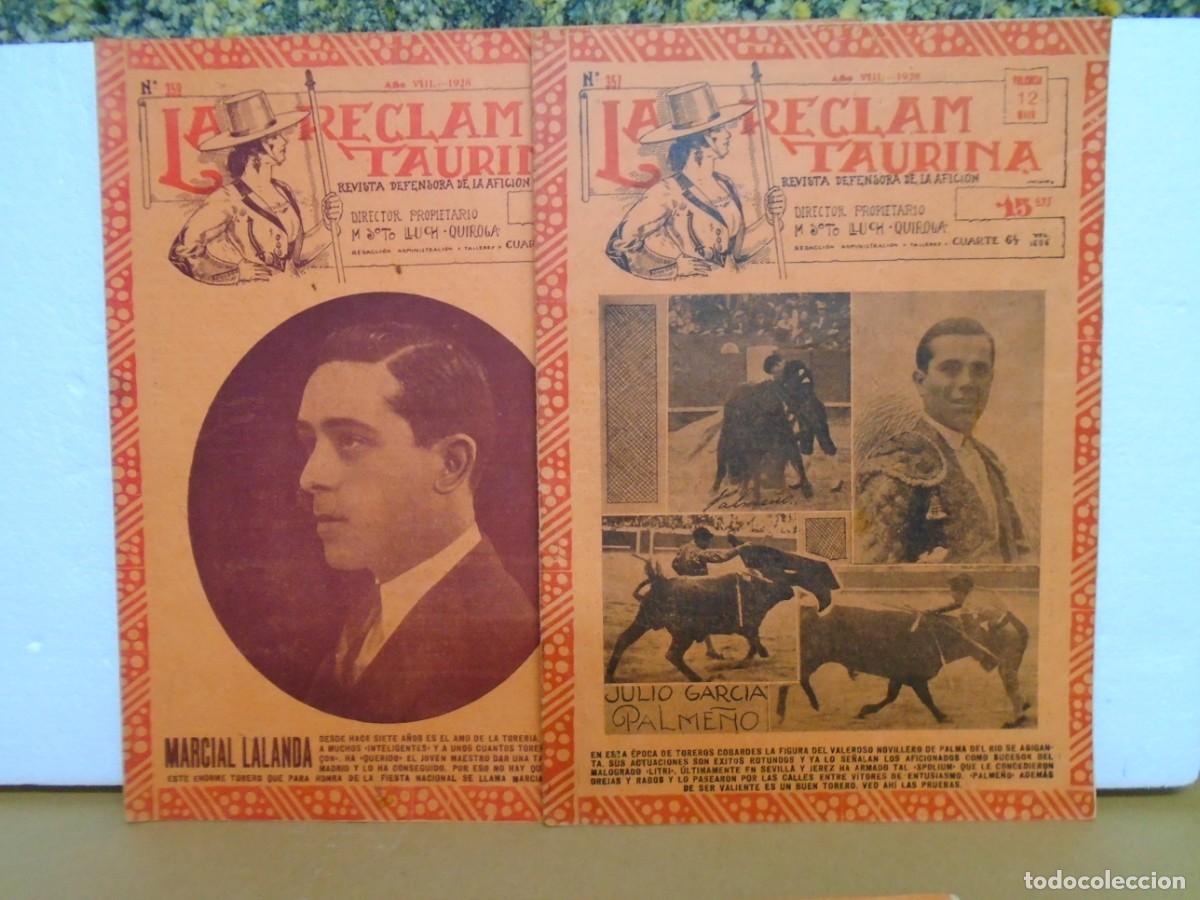 Coleccionismo de revistas y peri&oacute;dicos: LA RECLAM TAURINA/REVISTA DEFENSORA DE LA AFICION/12 NUMEROS DE 1928.