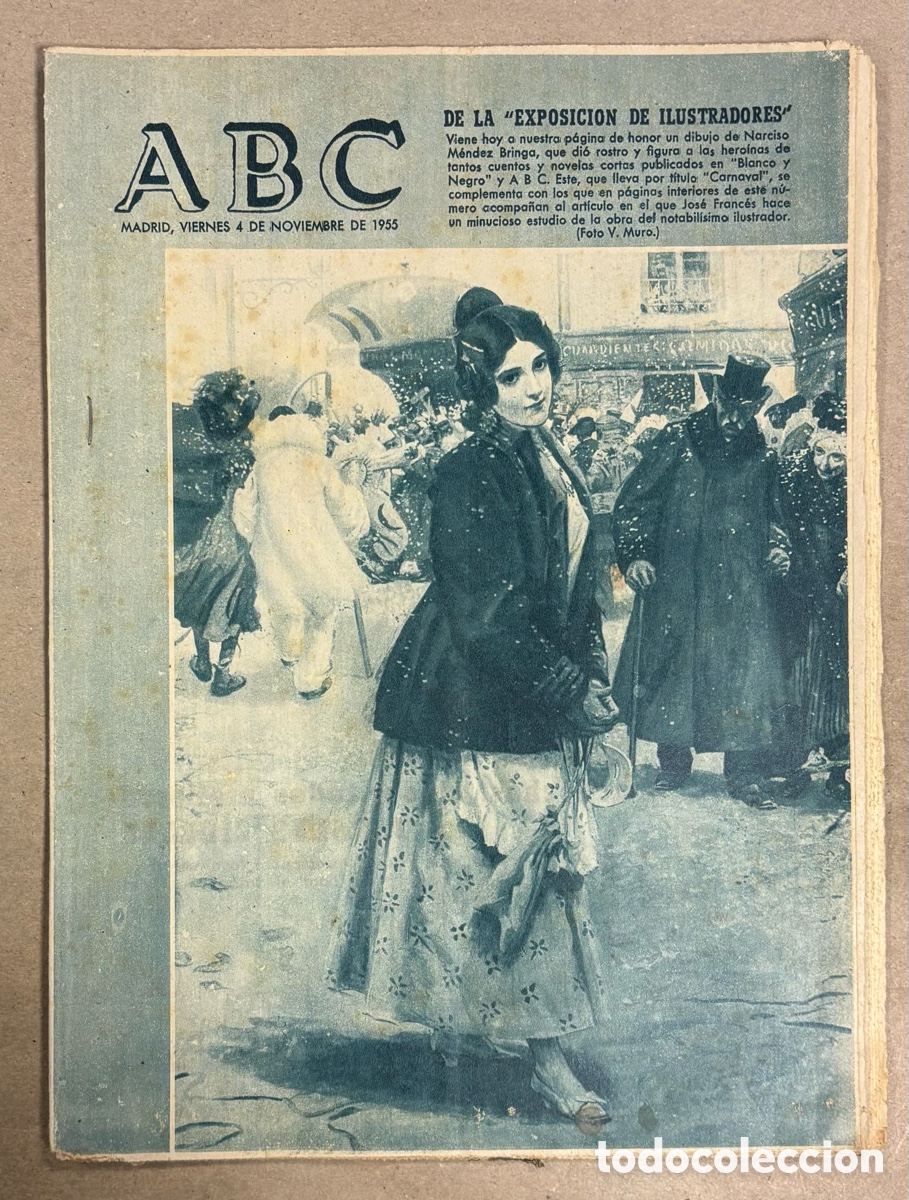 Coleccionismo de revistas y peri&oacute;dicos: ABC (4 NOVIEMBRE 1955) EXPOSICI&Oacute;N ILUSTRADORES, MOHAMED V EN PAR&Iacute;S, EL FASSI, SAGRADO CORAZ&Oacute;N LORCA,