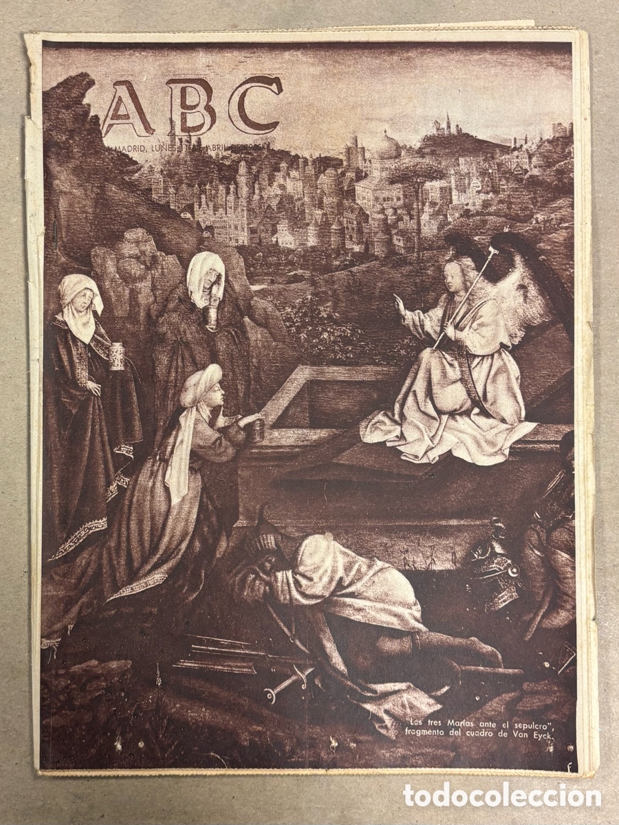 Coleccionismo de revistas y peri&oacute;dicos: ABC (11 ABRIL 1955) PALACIO DE LA CIUDAD DE BARCELONA, CULTURAL LEONESA Y MURCIA ASCIENDEN A 1&ordf;,&hellip;