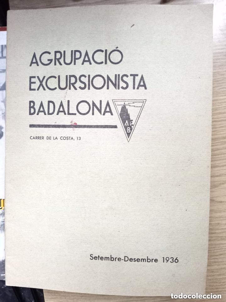 Coleccionismo de revistas y peri&oacute;dicos: AGRUPACIO EXCURSIONISTA BADALONA -- SETEMBRE-DESEMBRE 1936