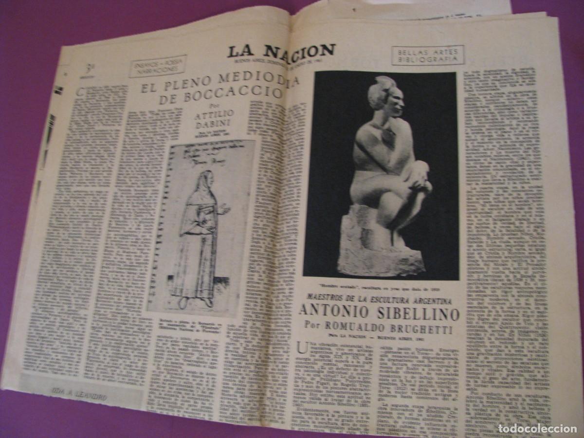 Coleccionismo de revistas y peri&oacute;dicos: PERIODICO LA NACION, ARGENTINA 22 DE ENERO 1961. SUPLEMENTO CULTURAL