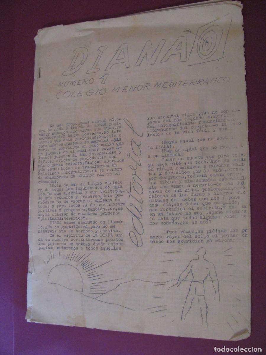 Coleccionismo de revistas y peri&oacute;dicos: REVISTA ESCOLAR DIANA. N&ordm; 1 COLEGIO MENOR MEDITERRANEO, MALAGA