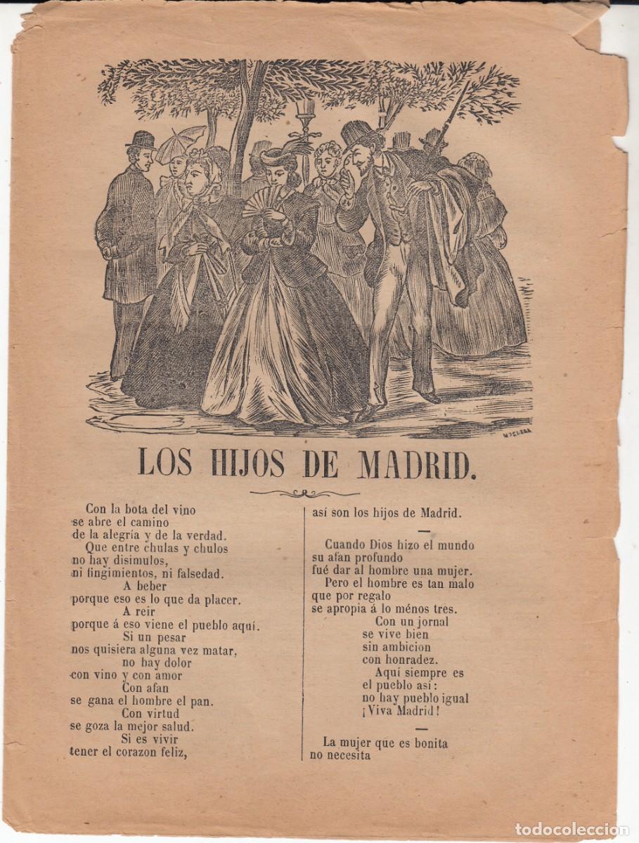 Coleccionismo de revistas y peri&oacute;dicos: PLIEGO DE CORDEL - ROMAN&Ccedil;OS - LOS HIJOS DE MADRID