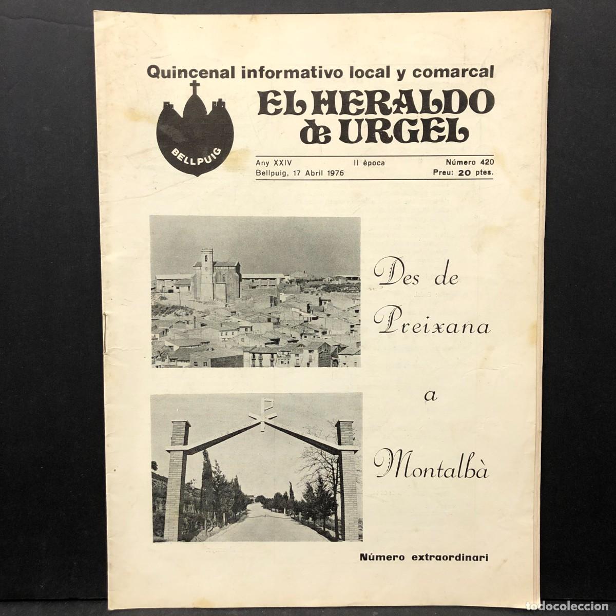 Coleccionismo de revistas y peri&oacute;dicos: EL HERALDO DE URGEL - BELLPUIG - QUINCENAL INFORMATIVO LOCAL Y COMARCAL - N&Uacute;M. 420 - 1976 / 477