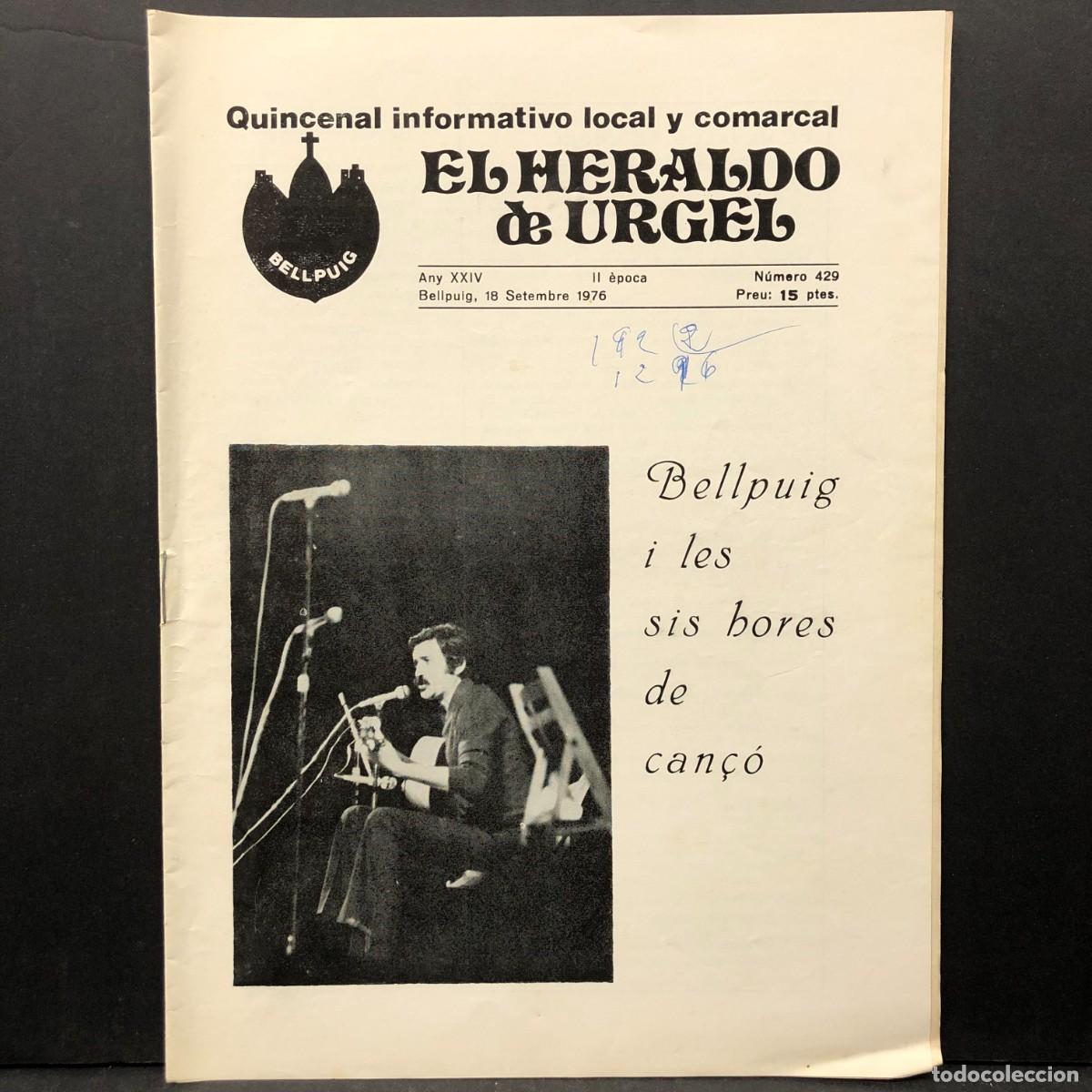 Coleccionismo de revistas y peri&oacute;dicos: EL HERALDO DE URGEL - BELLPUIG - QUINCENAL INFORMATIVO LOCAL Y COMARCAL - N&Uacute;M. 429 - 1976 / 482
