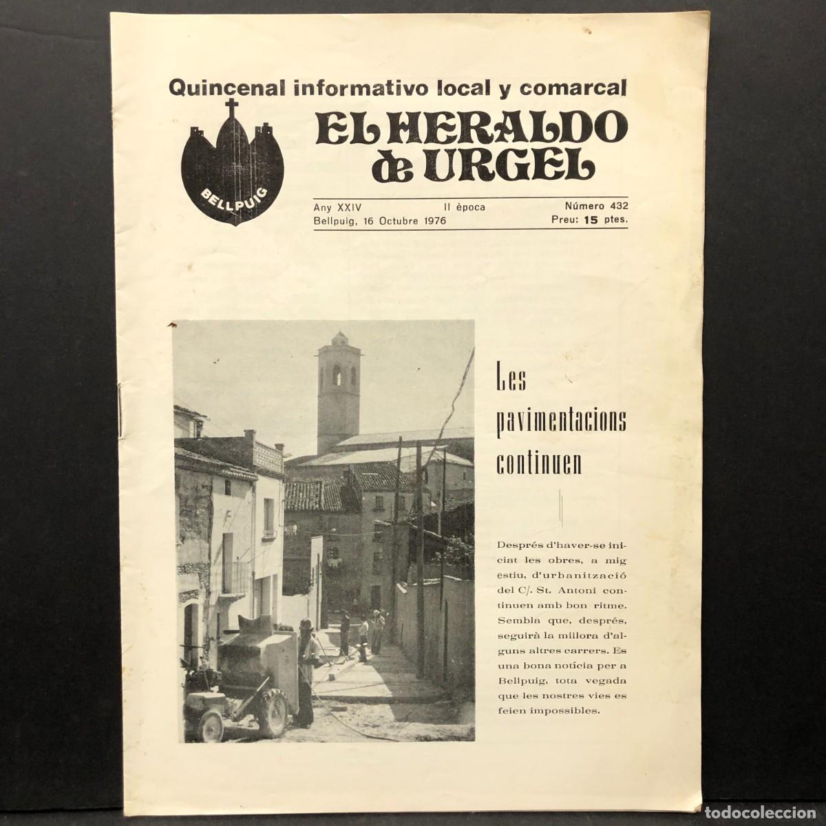 Coleccionismo de revistas y peri&oacute;dicos: EL HERALDO DE URGEL - BELLPUIG - QUINCENAL INFORMATIVO LOCAL Y COMARCAL - N&Uacute;M. 432 - 1976 / 483