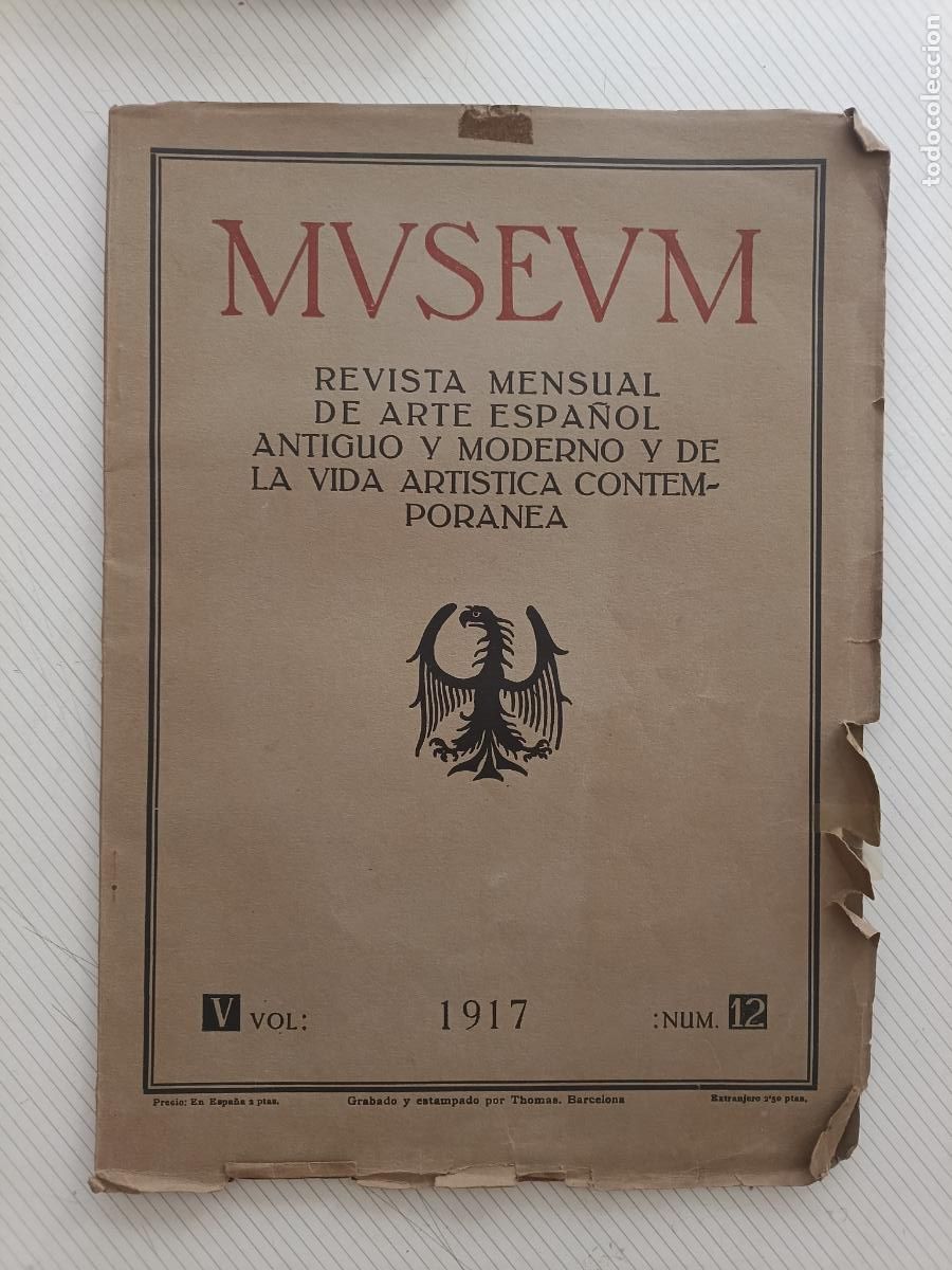 Coleccionismo de revistas y peri&oacute;dicos: MUSEUM REVISTA MENSUAL DE ARTE ESPA&Ntilde;OL ANTIGUO Y MODERNO V VOL. 1917 N&ordm; 12