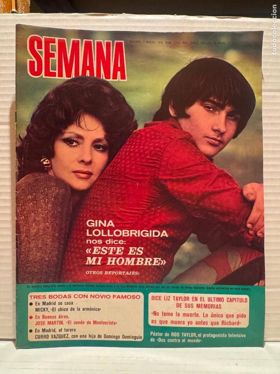Collectionnisme de Revues et Journaux: REVISTA SEMANA GINA LOLLOBRIGIDA ENERO DE 1973