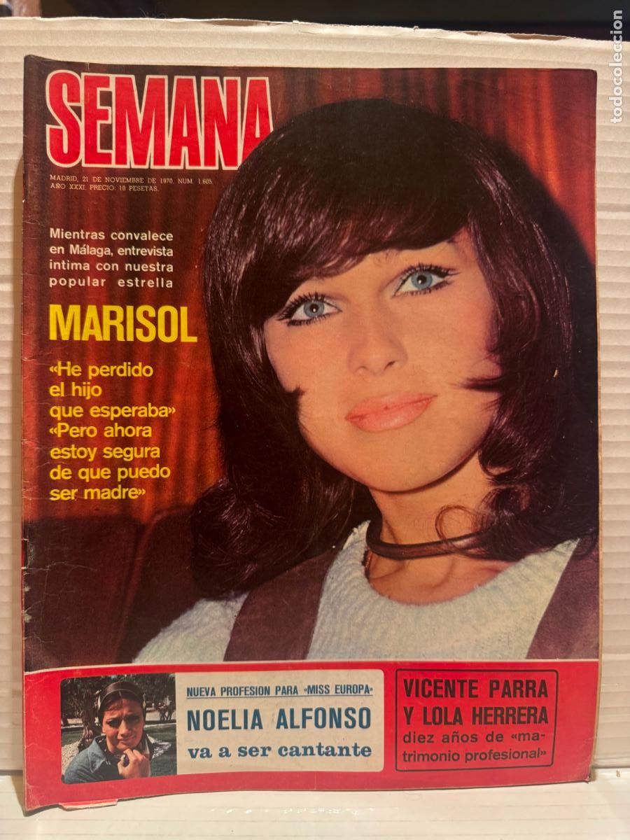 Coleccionismo de revistas y peri&oacute;dicos: REVISTA SEMANA MARISOL NOVIEMBRE DE 1970