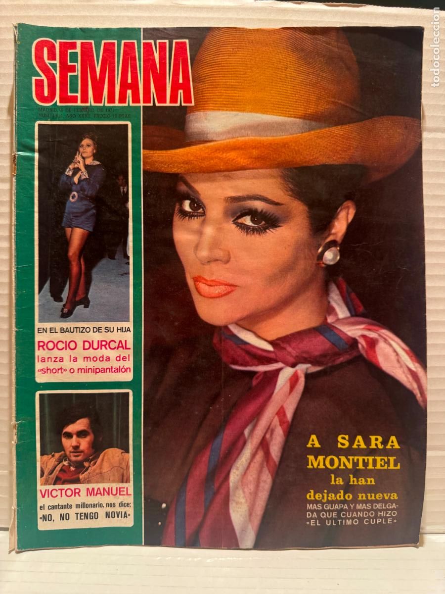 Coleccionismo de revistas y peri&oacute;dicos: REVISTA SEMANA SARA MONTIEL FEBRERO 1971