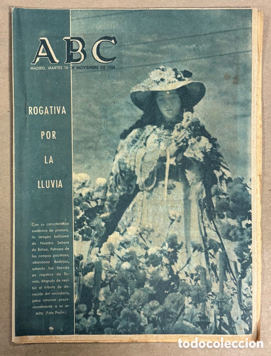 Coleccionismo de revistas y peri&oacute;dicos: ABC (16 NOVIEMBRE 1954) PATRONA DE B&Oacute;TOA RUEGA LLUVIA BADAJOZ, CANDIDATOS CONCEJALES MADRID