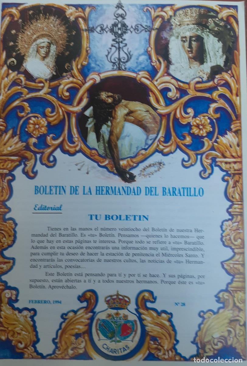 Coleccionismo de revistas y peri&oacute;dicos: SEMANA SANTA SEVILLA, BOLET&Iacute;N HERMANDAD DEL BARATILLO N&ordm; 28, FEBRERO 1994