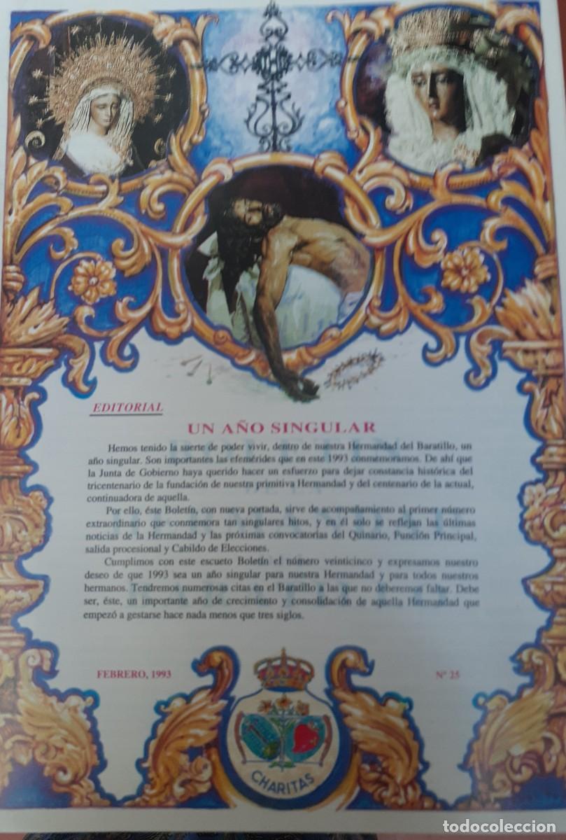 Coleccionismo de revistas y peri&oacute;dicos: SEMANA SANTA SEVILLA, BOLET&Iacute;N HERMANDAD DEL BARATILLO N&ordm; 25, FEBRERO 1993