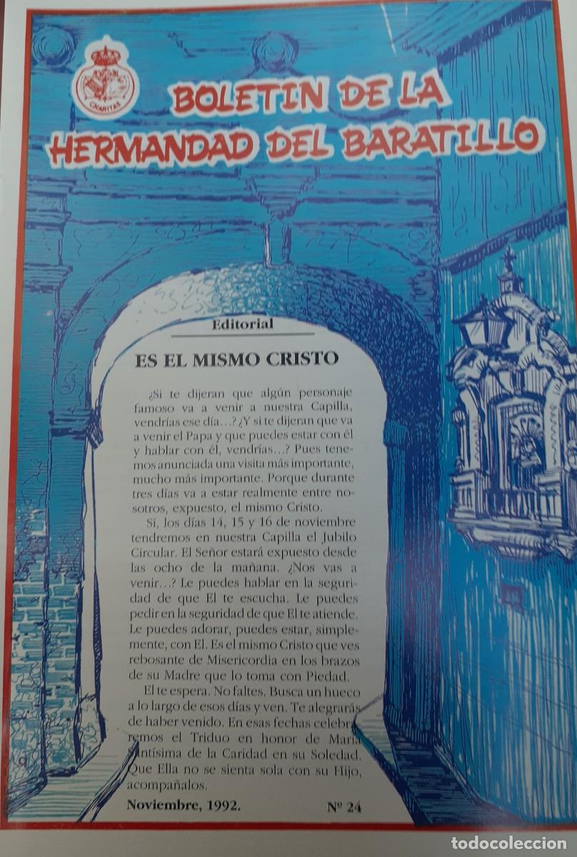 Coleccionismo de revistas y peri&oacute;dicos: SEMANA SANTA SEVILLA, BOLET&Iacute;N HERMANDAD DEL BARATILLO N&ordm; 24, NOVIEMBRE 1992