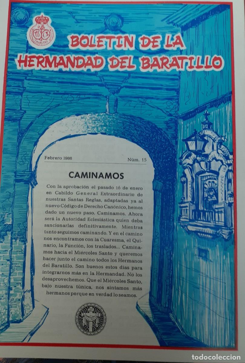 Coleccionismo de revistas y peri&oacute;dicos: SEMANA SANTA SEVILLA, BOLET&Iacute;N HERMANDAD DEL BARATILLO N&ordm; 15, FEBRERO 1986