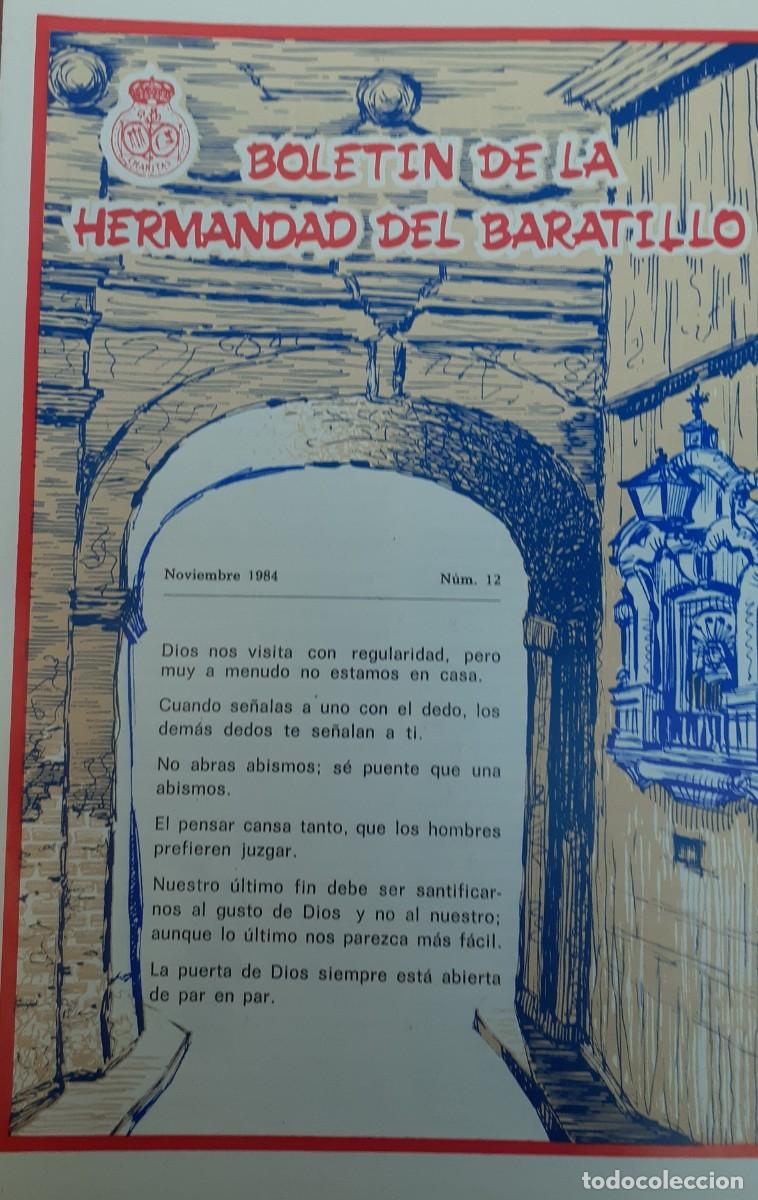 Coleccionismo de revistas y peri&oacute;dicos: SEMANA SANTA SEVILLA, BOLET&Iacute;N HERMANDAD DEL BARATILLO N&ordm; 12, NOVIEMBRE 1984