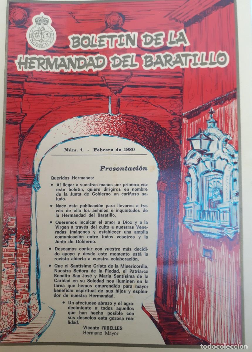 Coleccionismo de revistas y peri&oacute;dicos: SEMANA SANTA SEVILLA, BOLET&Iacute;N HERMANDAD DEL BARATILLO N&ordm;1, FEBRERO 1980