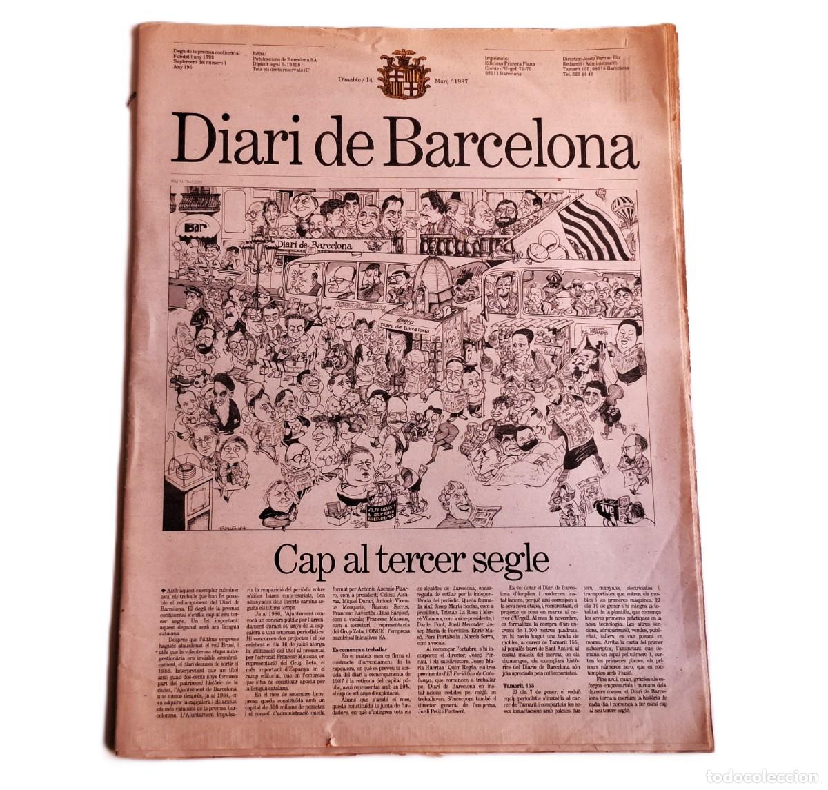 Sammeln von Zeitschriften und Zeitungen: 1987 DIARIO DE BARCELONA -----------------