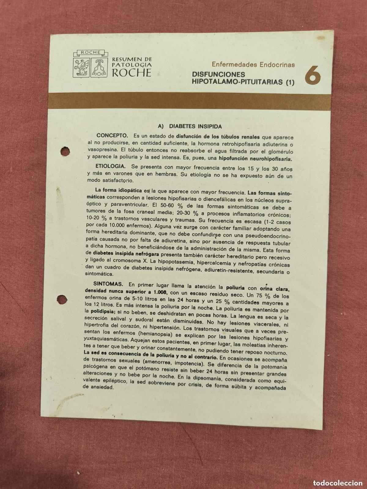 Colecionismo de Revistas e Jornais: Folleto Resumen de Patolog&iacute;a Roche N&ordm; 6 &ndash; Disfunciones Hipot&aacute;lamo-Pituitarias 1