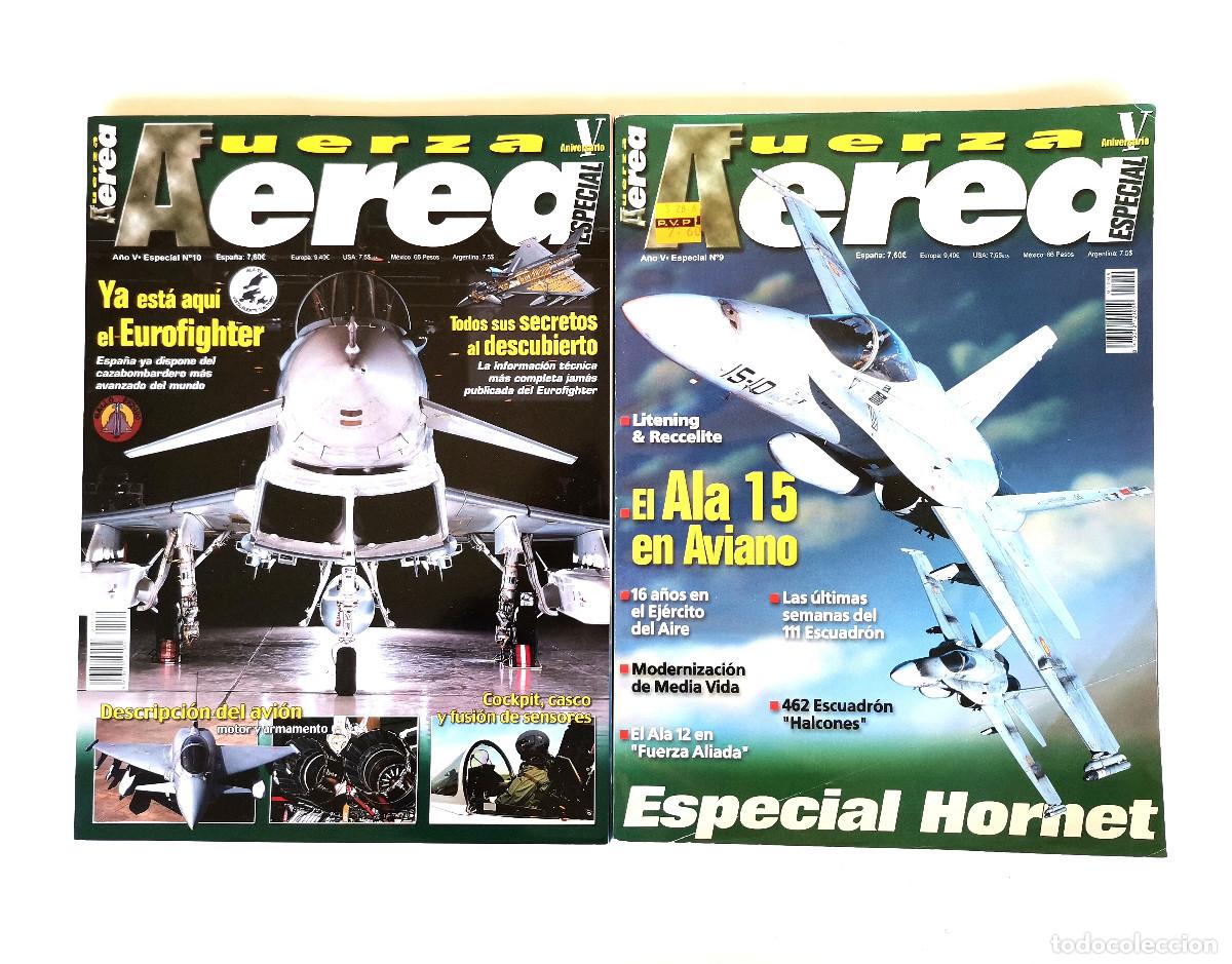 Coleccionismo de revistas y peri&oacute;dicos: 2 Especiales FUERZA A&Eacute;REA Nos 9 y 10 (Especial F-18 HORNET y Eurofighter llegada a Espa&ntilde;a 2002)