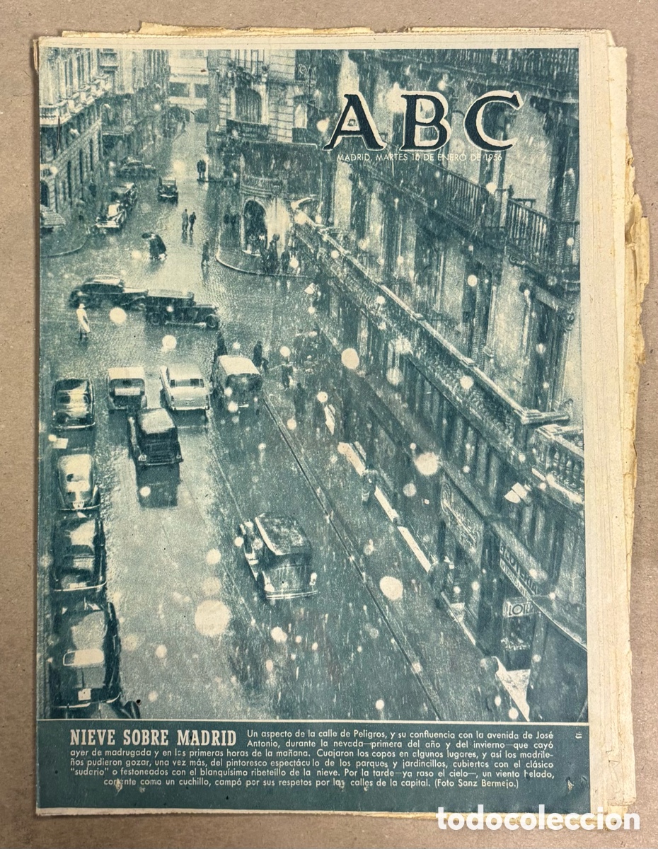 Coleccionismo de revistas y peri&oacute;dicos: ABC (10 ENERO 1956) NIEVE MADRID, INSTALACIONES ANTRACITA DE FABERO, CLUB ALPINO NURIA CAMPE&Oacute;N