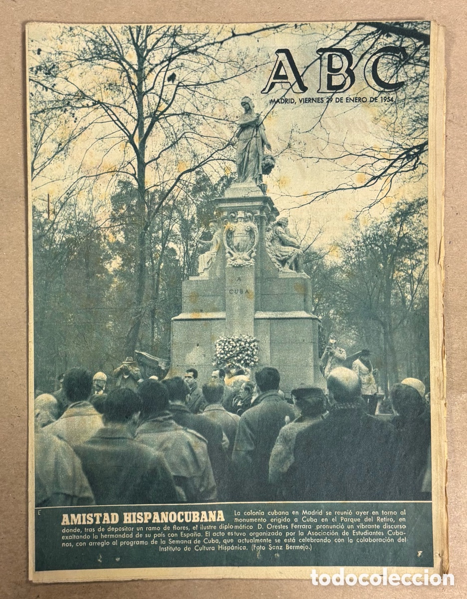 Coleccionismo de revistas y peri&oacute;dicos: ABC (29 ENERO 1954) AMISTAD ESPA&Ntilde;A CUBA, GASEOSA LA CASERA, BALANDROS EN M&Aacute;LAGA,&hellip;