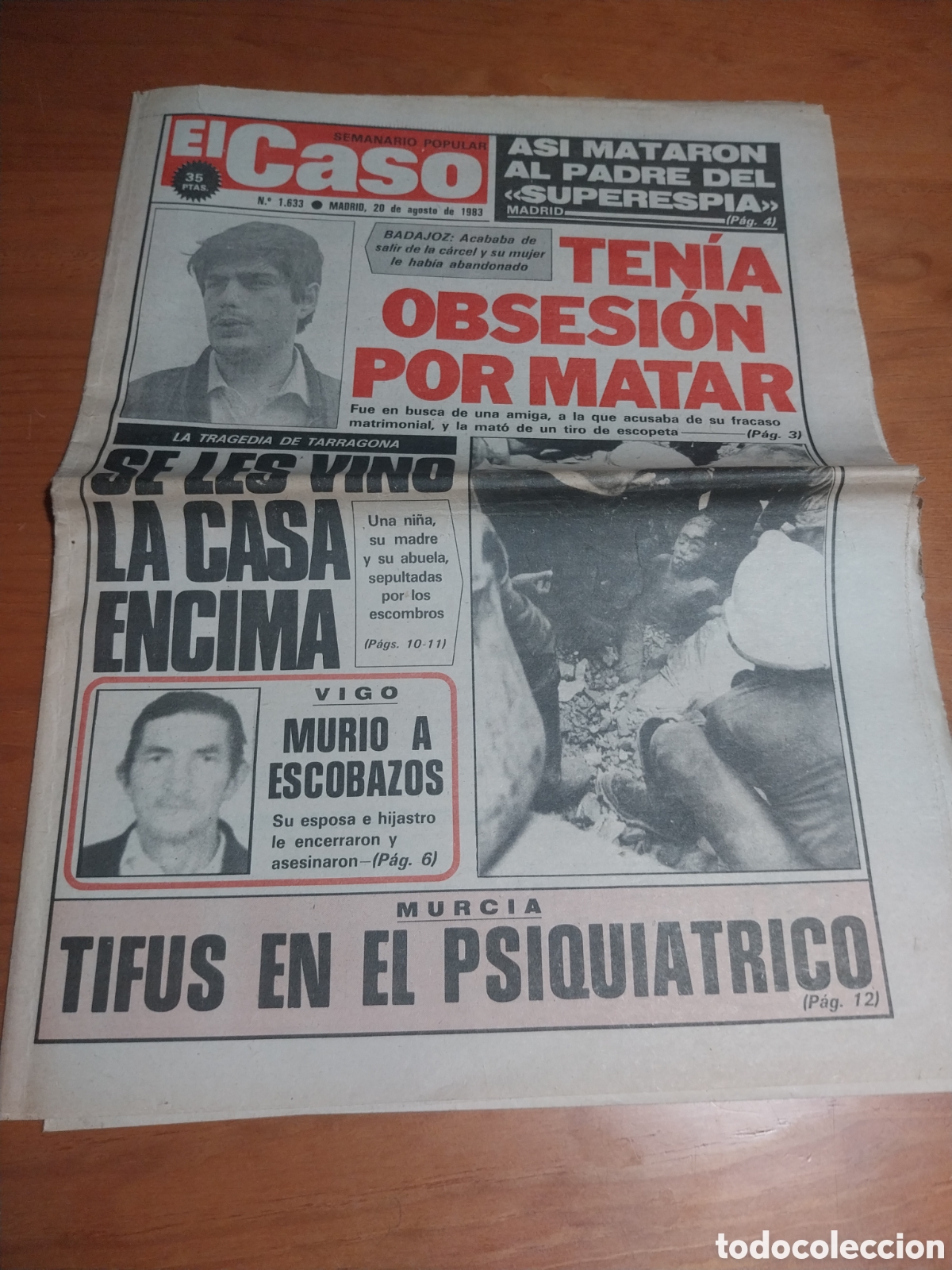 Coleccionismo de revistas y peri&oacute;dicos: EL CASO 1983 MUERTE EN CIENPOZUELOS. TRAGICO DERRUMBE EN TARRAGONA