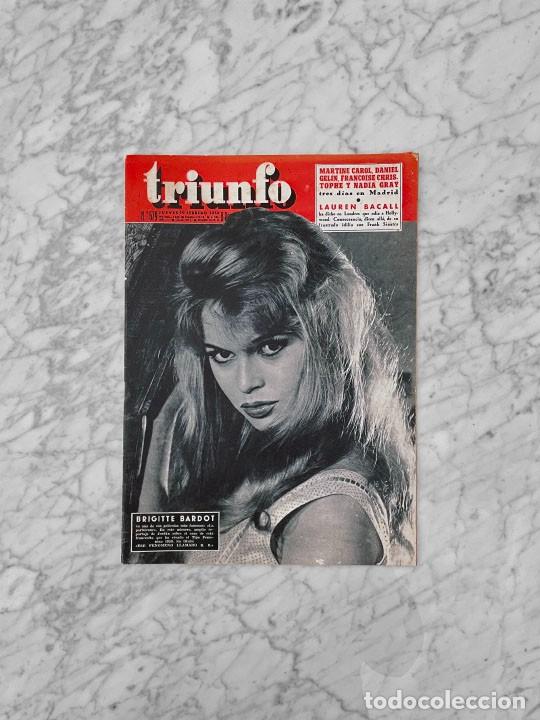 Collectionnisme de Revues et Journaux: TRIUNFO - 1959 - BRIGITTE BARDOT, QUETI CLAVIJO, LAUREN BACALL, SILVIA PINAL, A CLOSAS, PAQUITA RICO