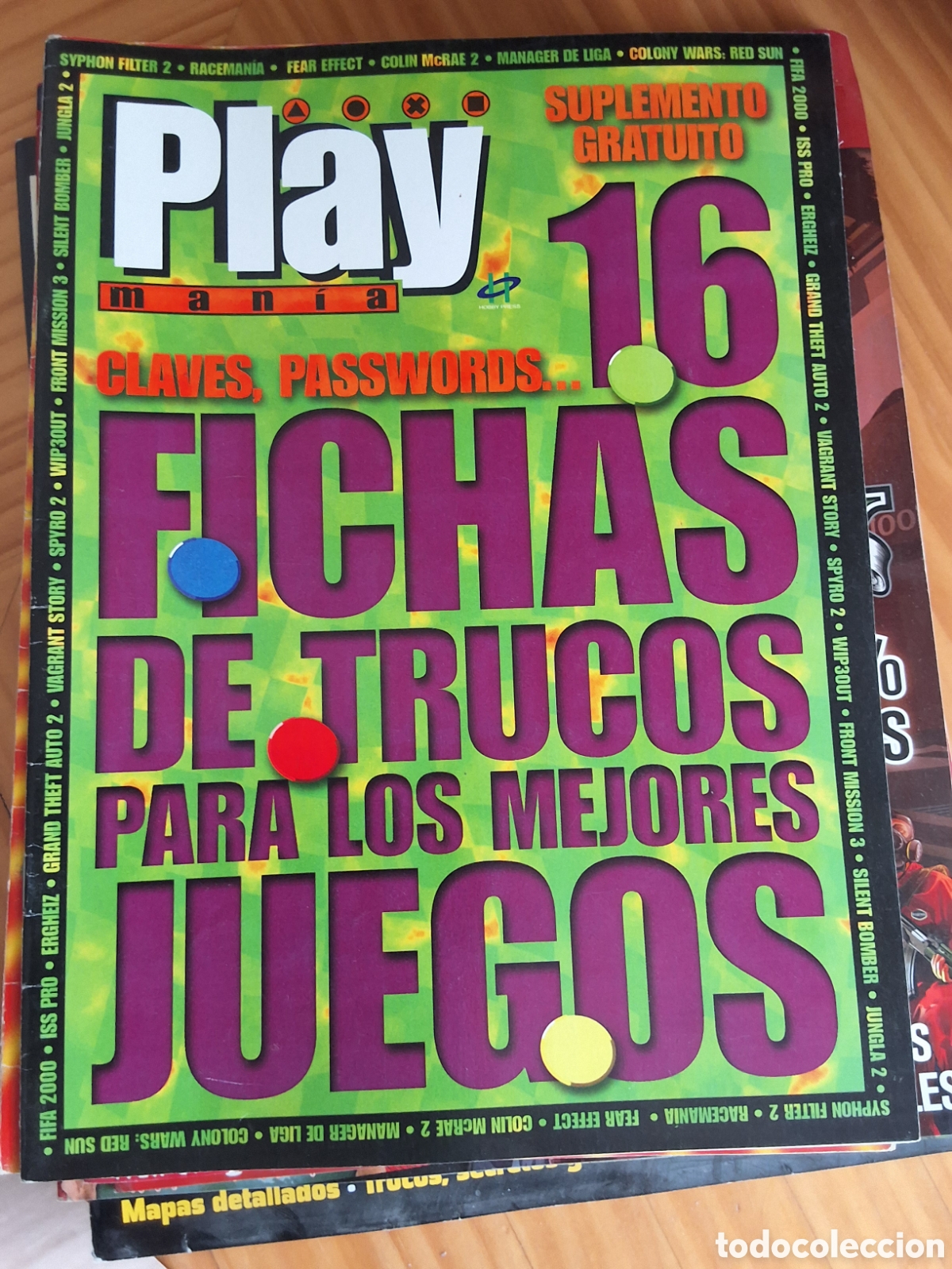 Coleccionismo de revistas y peri&oacute;dicos: 16 fichas de trucos para los mejores juegos mini gu&iacute;a suplemento revista play mania n&uacute;mero 21