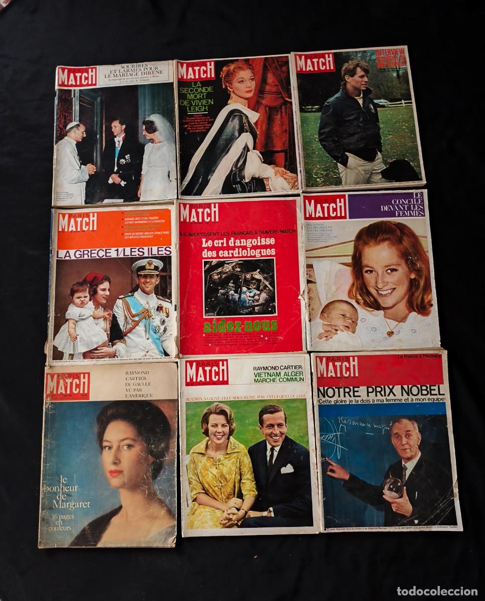 Coleccionismo de revistas y peri&oacute;dicos: Lote 9 revistas Par&iacute;s Match de los 60