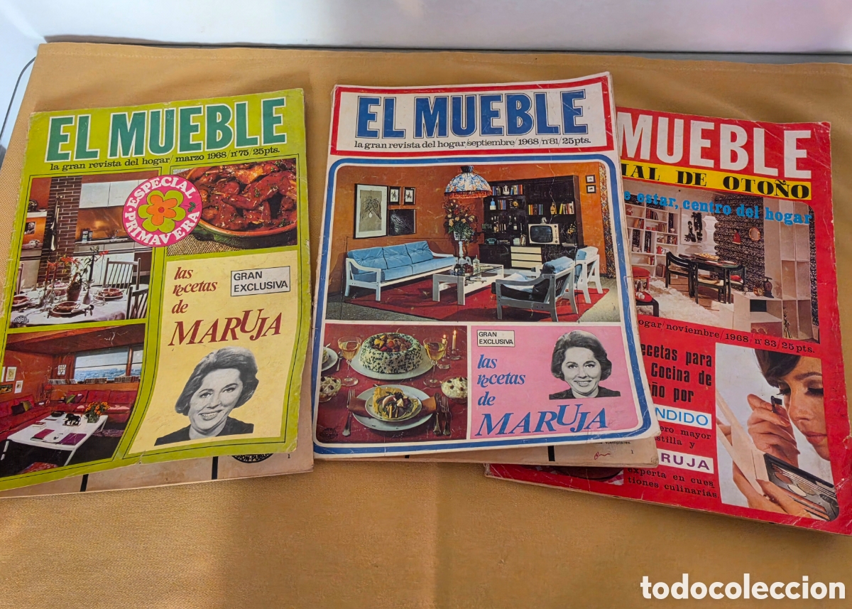 Coleccionismo de revistas y peri&oacute;dicos: Lote de revistas EL MUEBLE a&ntilde;o 1968 &ndash; N&uacute;meros 75, 81 y 83 &ndash; Decoraci&oacute;n vintage