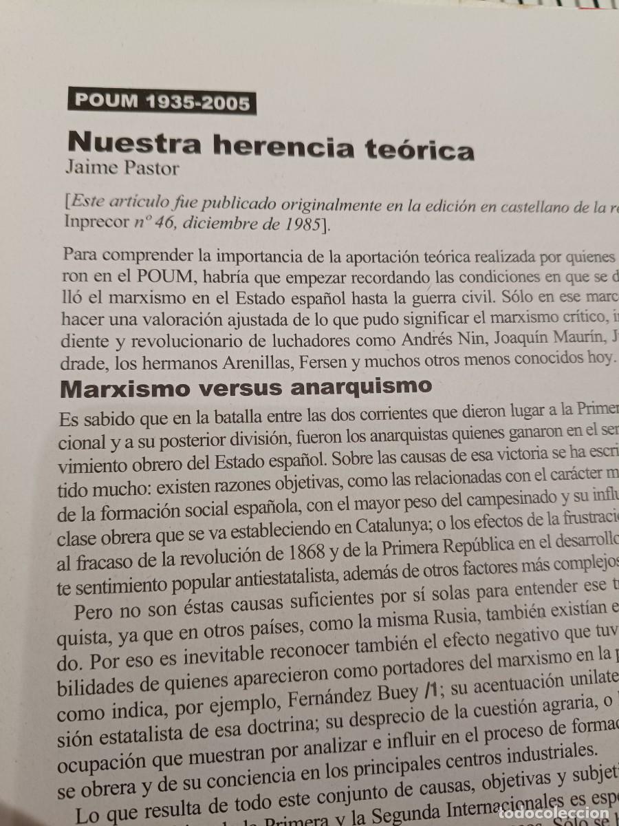 Coleccionismo de revistas y peri&oacute;dicos: POUM 1935-2005: NUESTRA HERENCIA POL&Iacute;TICA. 8 P&Aacute;GINAS DE VIENTO SUR 2003
