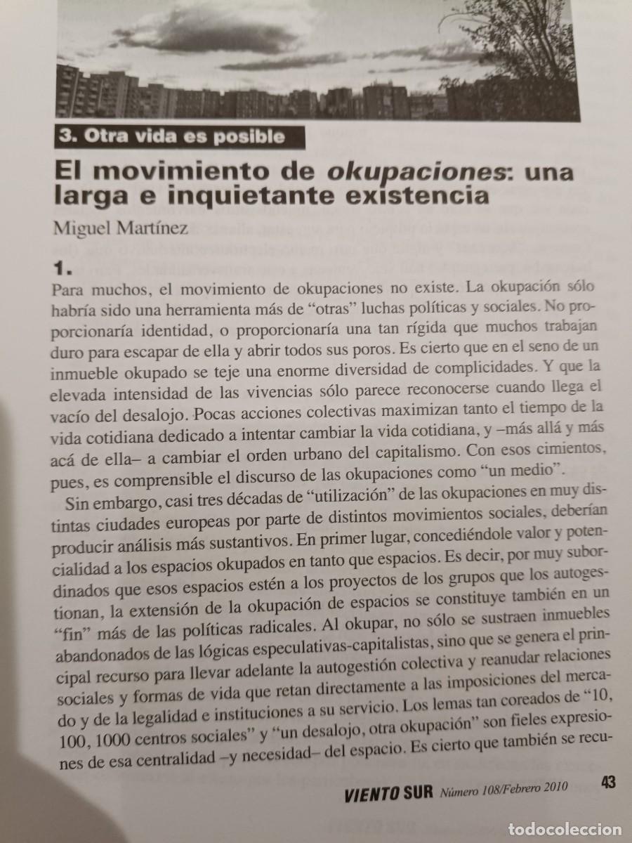 Coleccionismo de revistas y peri&oacute;dicos: MOVIMIENTO DE OKUPACIONES: UNA LARGA EXISTENCIA. 6 P&Aacute;GS DE VIENTO SUR 2010