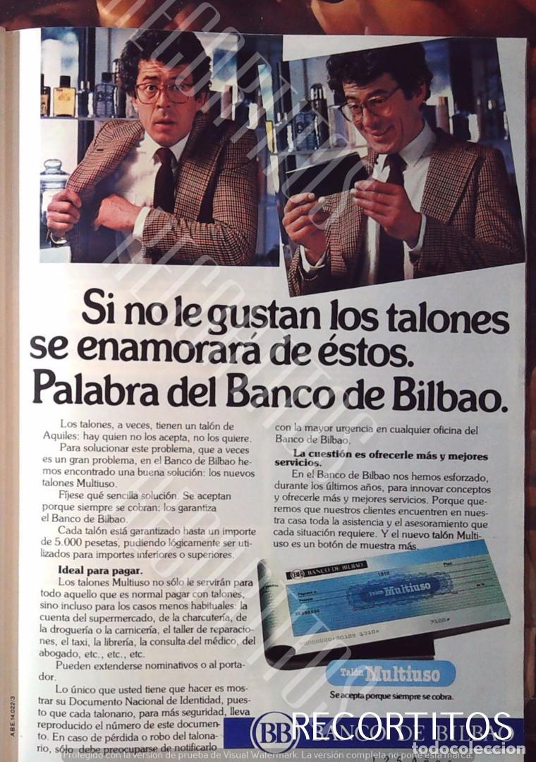 Sammeln von Zeitschriften und Zeitungen: BANCO BILBAO ANUNCIO PUBLICIDAD talones