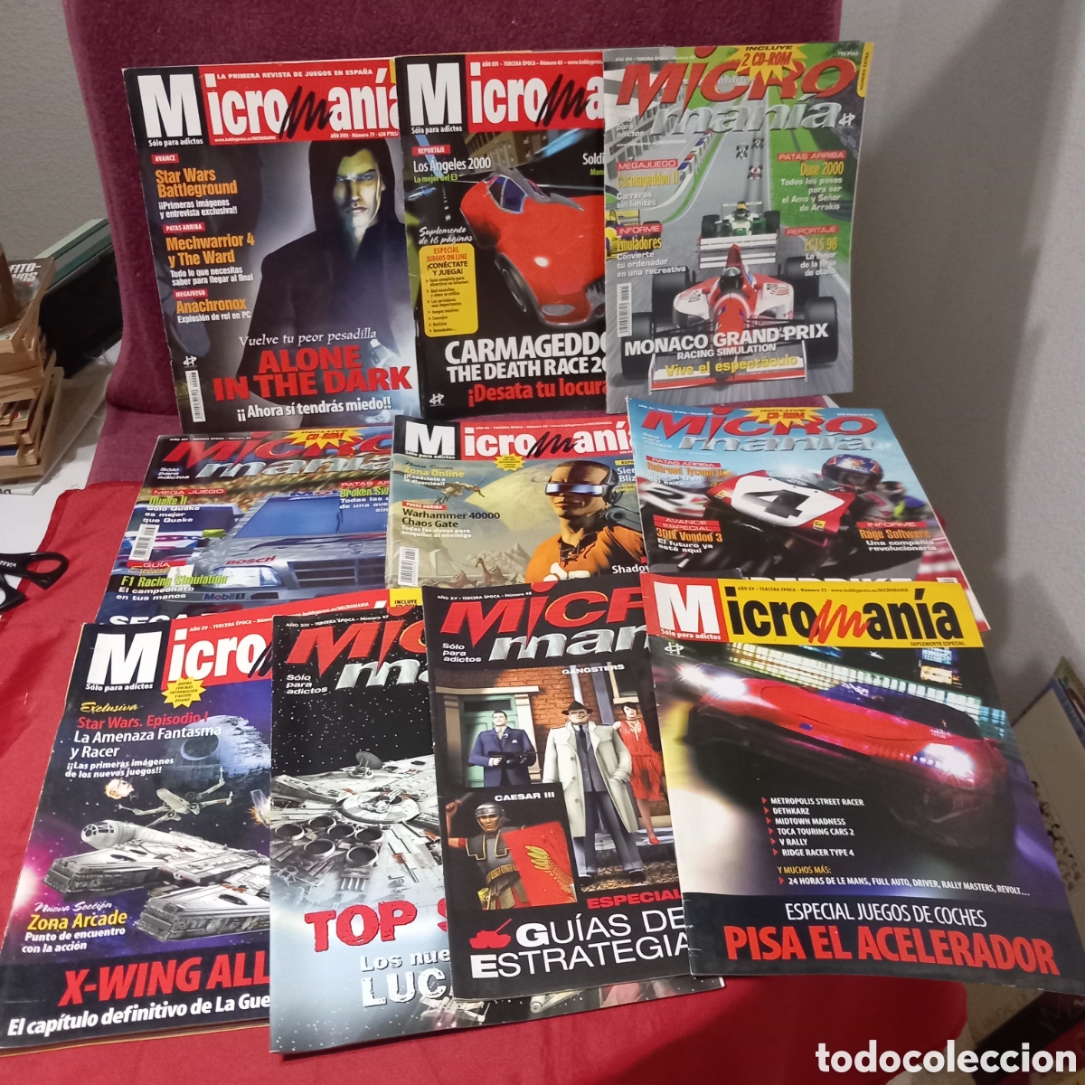 Collectionnisme de Revues et Journaux: MICROMANIA:9&times;REVISTAS+6&times;SUPLEMENTO/n&deg;77-65-64-45-37-52-51-50-22/suplemento 45,47,48,52,74 77+POSTER