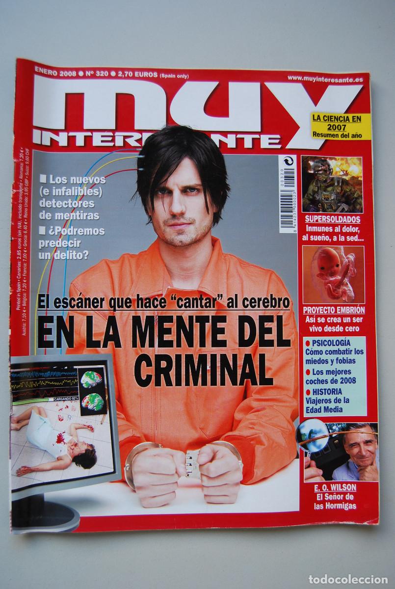 Coleccionismo de revistas y peri&oacute;dicos: MUY INTERESANTE.NUM.320-2008: EN LA MENTE DEL CRIMINAL-SUPERSOLDADOS-PROYECTO EMBRION-E.O.WILSON
