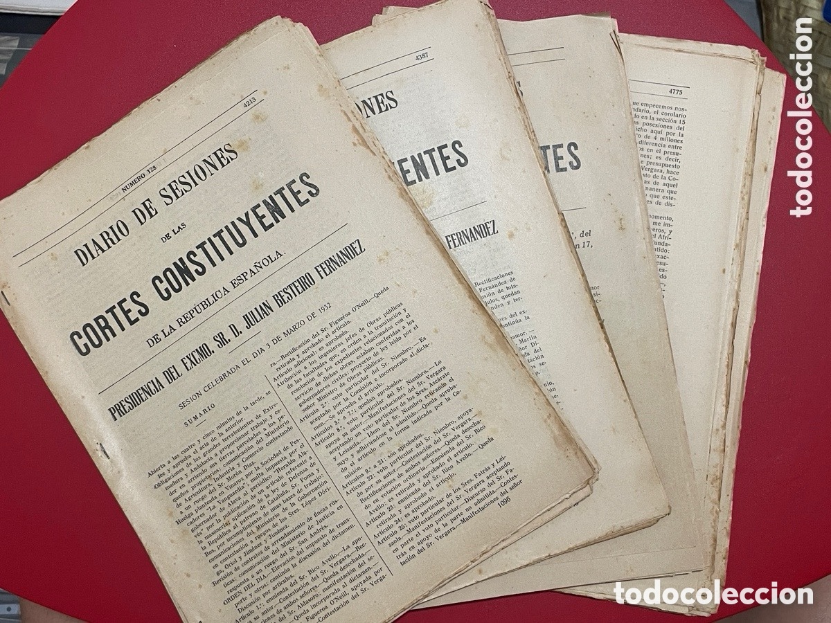 Colecionismo de Revistas e Jornais: Diario de sesiones de las Cortes constituyentes de la Rep&uacute;blica espa&ntilde;ola. A&ntilde;o 1932.