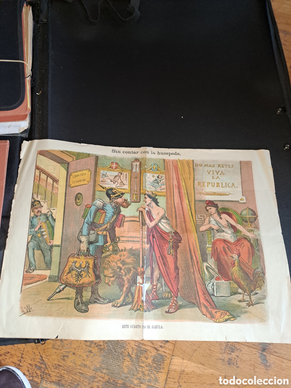 Coleccionismo de revistas y peri&oacute;dicos: LA MADEJA POL&Iacute;TICA (1874) &ndash; Antigua l&aacute;mina sat&iacute;rica original de Tom&aacute;s Padr&oacute;