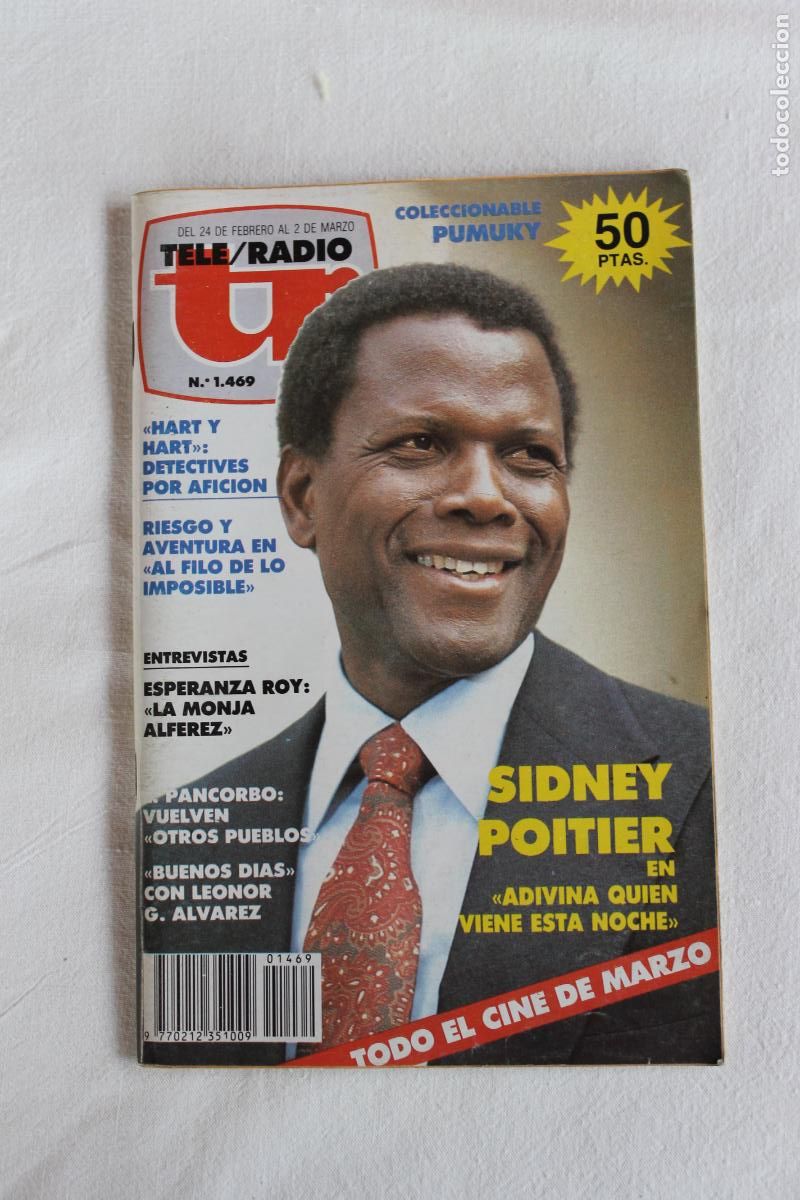 Coleccionismo de revistas y peri&oacute;dicos: TELERADIO N&ordm; 1469 1986 SIDNEY POITIER CON COLECCIONABLE