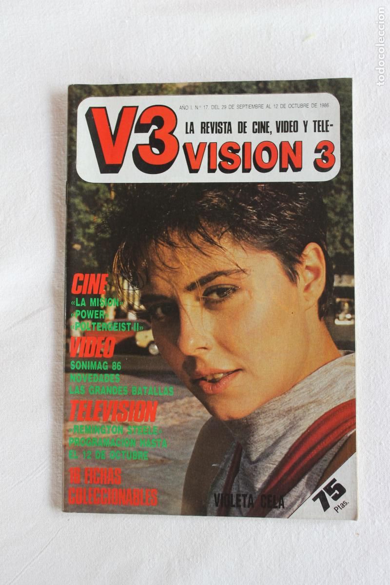 Coleccionismo de revistas y peri&oacute;dicos: V3 VISION 3 N&ordm; 17 VIOLETA CELA REVISTA DE CINE VIDEO Y TELEVISION 1986