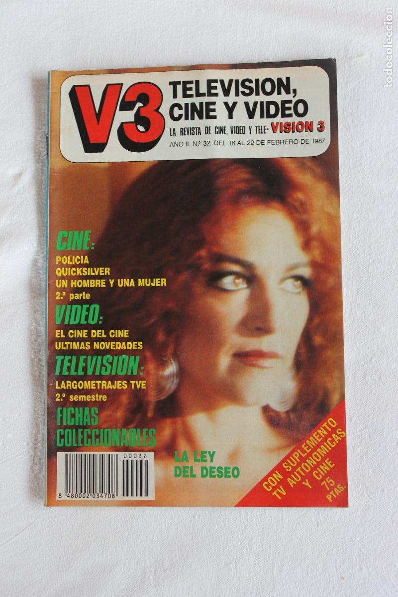 Coleccionismo de revistas y peri&oacute;dicos: V3 VISION 3 N&ordm; 32 REVISTA DE CINE VIDEO Y TELEVISION 1987
