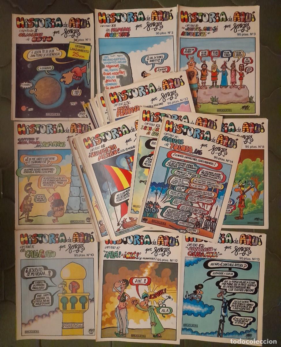 Collection Magazines and Newspapers: Lote 35 Fasc&iacute;culos HISTORIA DE AQU&Iacute; por FORGES (1980) Editorial Bruguera - &iexcl;Casi Completa !
