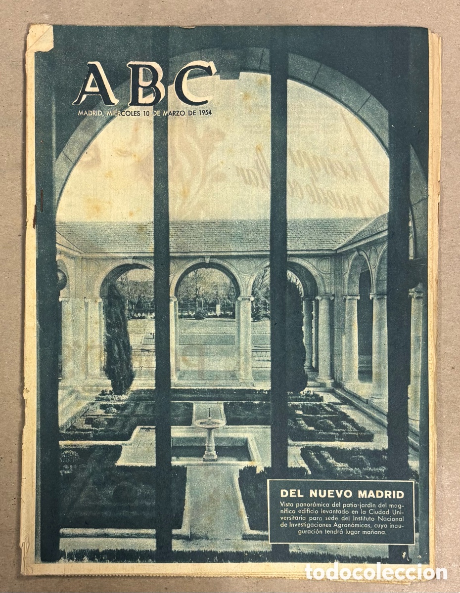 Collection Magazines and Newspapers: ABC (10 MARZO 1954) NUEVA SEDE INSTITUTO INVESTIGACIONES AGRON&Oacute;MICAS, CORRIDA TOROS EN CASABLANCA