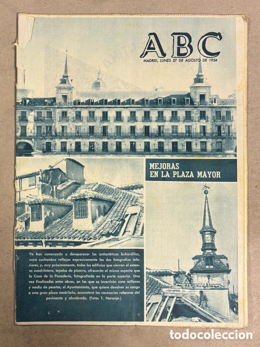 Collection Magazines and Newspapers: ABC (27 AGOSTO 1956) MEJORAS EN PLAZA MAYOR, BOTADURA EN SAN FERNANDO CORBETA &ldquo;NAUTILUS&rdquo;,&hellip;