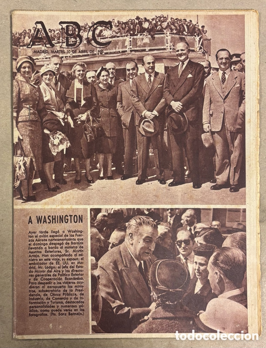 Coleccionismo de revistas y peri&oacute;dicos: ABC (10 ABRIL 1956) MINISTRO MART&Iacute;N ARTAJO EN WASHINGTON, SULT&Aacute;N DE MARRUECOS EN C&Oacute;RDOBA, REAL MADRI