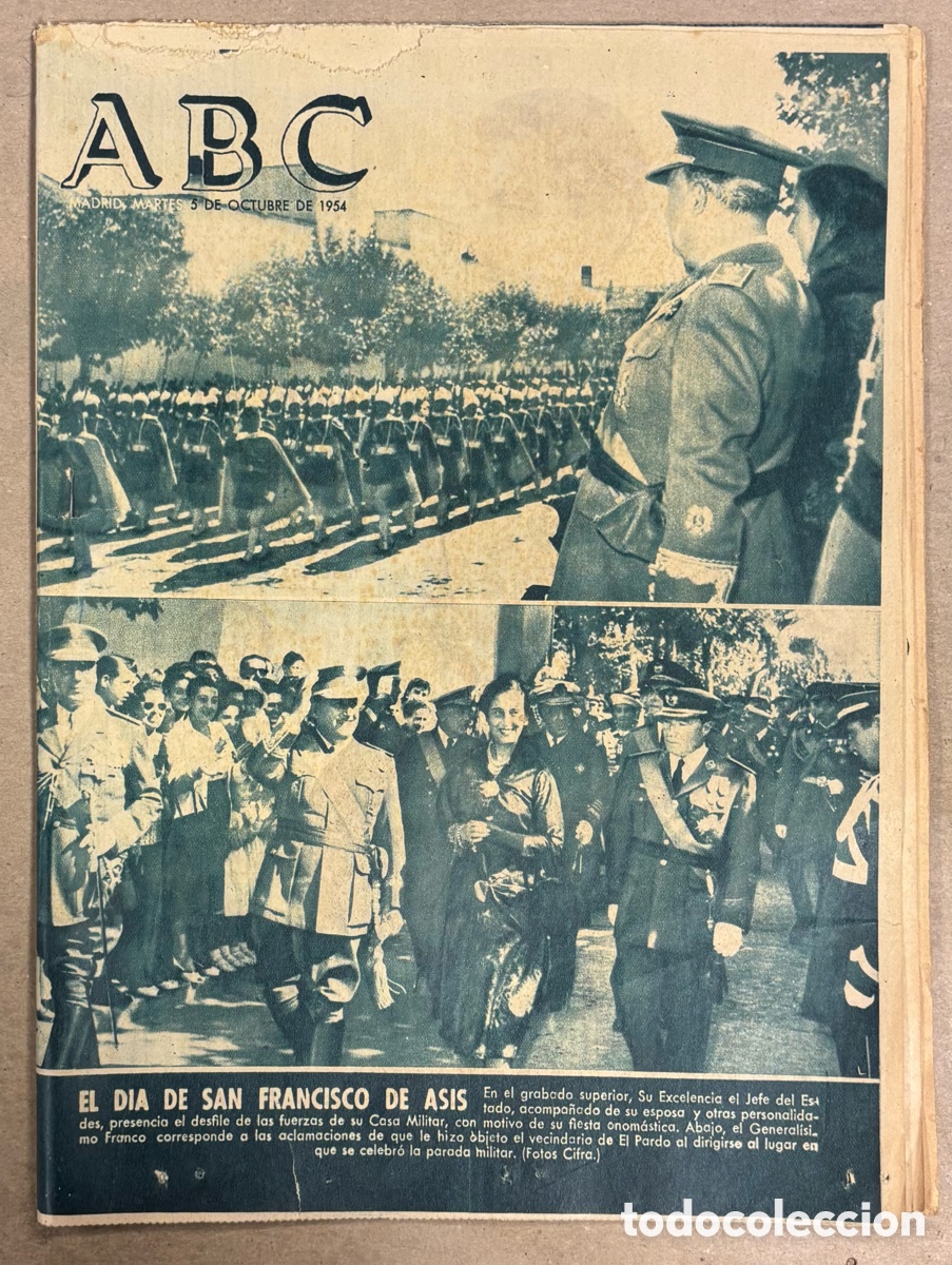 Coleccionismo de revistas y peri&oacute;dicos: ABC (5 OCTUBRE 1954) SAN FRANCISCO DE ASIS, HERCULES 1-1 REAL MADRID, LOLA FLORES, CHINCH&Oacute;N,&hellip;