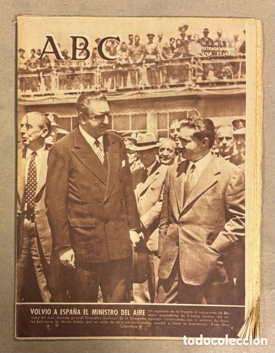 Coleccionismo de revistas y peri&oacute;dicos: ABC (31 MAYO 1954) VUELVE A ESPA&Ntilde;A MINISTRO DEL AIRE, FERNANDO FERNAN GOMEZ, CITRONIA,,..