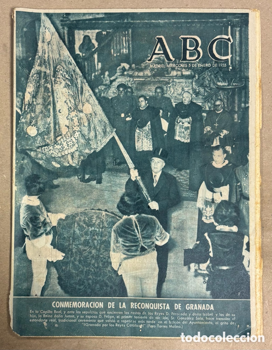 Coleccionismo de revistas y peri&oacute;dicos: ABC (5 ENERO 1955) CONMEMORACI&Oacute;N RECONQUISTA GRANADA, IBI JUGUETES, MOLINOS LA MANCHA