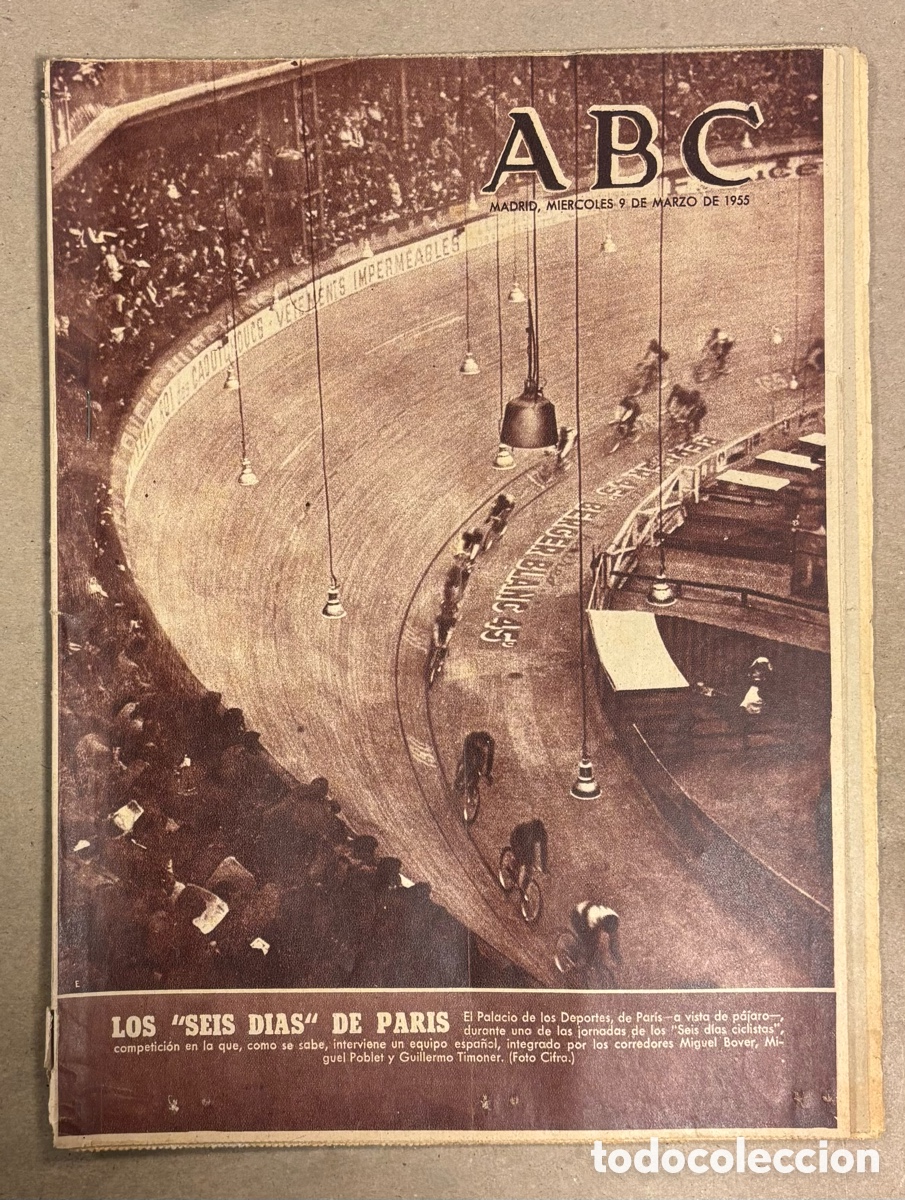 Colecionismo de Revistas e Jornais: ABC (9 MARZO 1955) 6 D&Iacute;AS PAR&Iacute;S CICLISMO, TALLERES FALLAS VALENCIA, BISCUTER VOISIN, ESPA&Ntilde;A BALONCES
