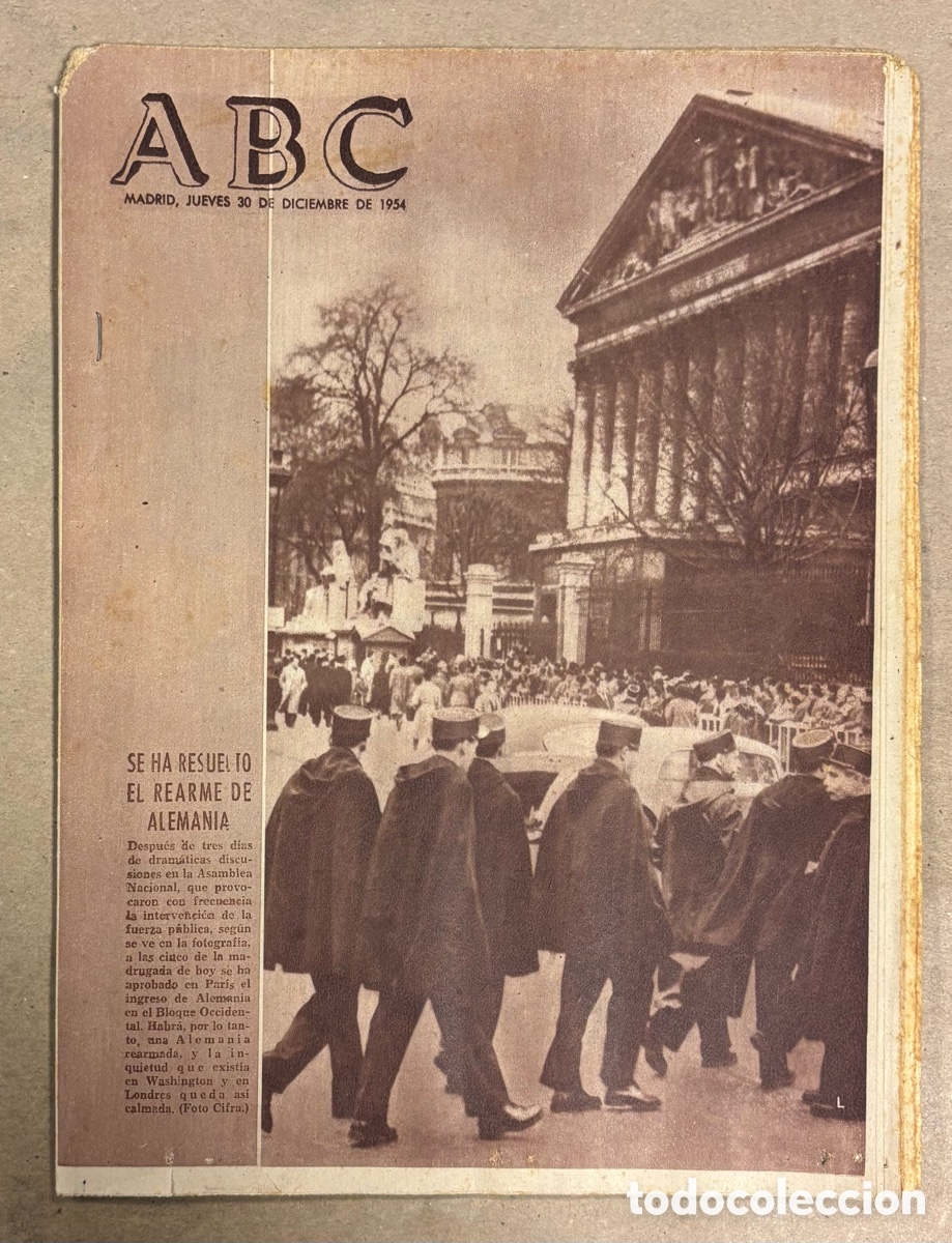 Collezionismo di Riviste e Giornali: ABC (30 DICIEMBRE 1954) REARME ALEMANIA, JOS&Eacute; P. LAUREL, COLEGIO MAYOR ALCAL&Aacute; HENARES,&hellip;